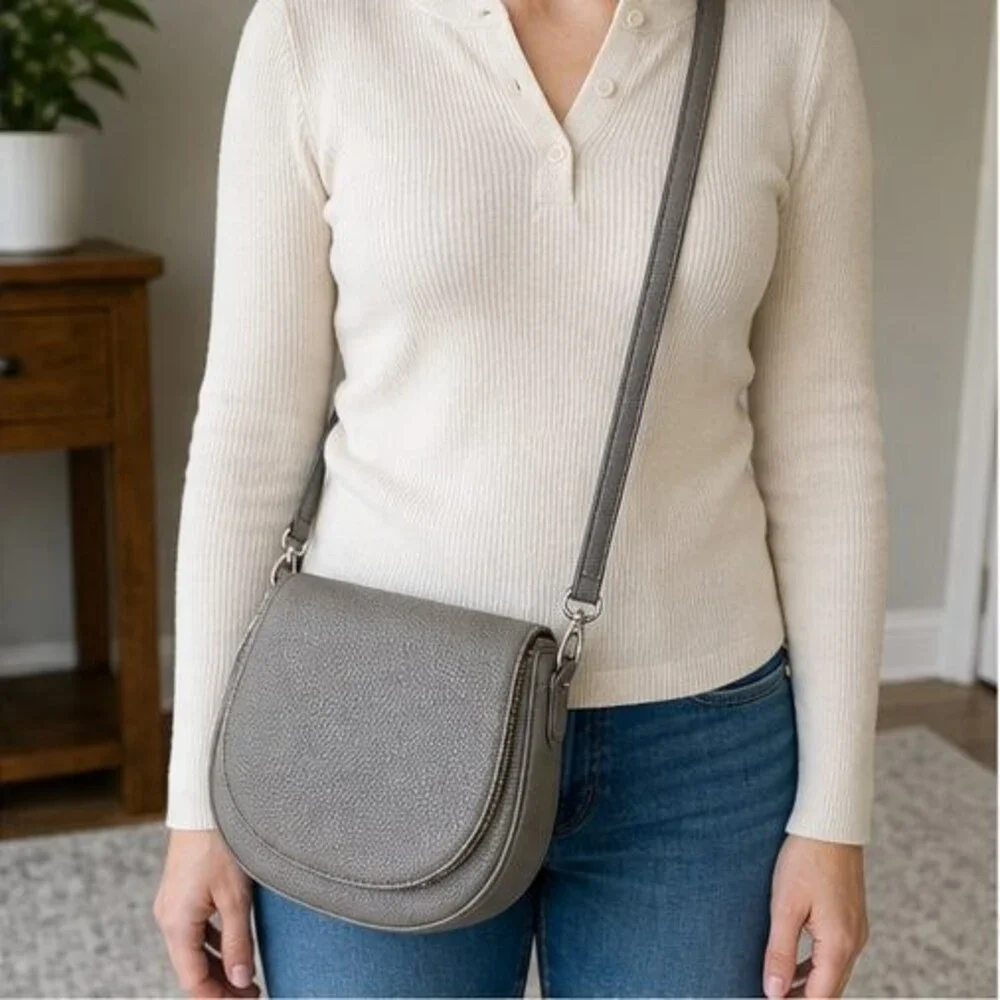 Merlot Pebbled Crossbody Bag